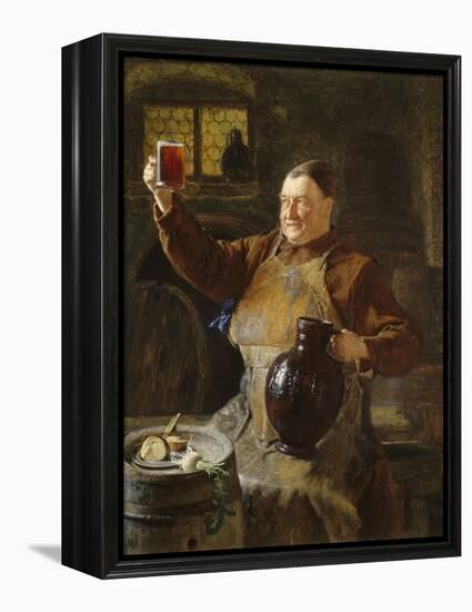 Master Brewer at Mealtime in the Cellar of the Cloister, 1892-Eduard Grützner-Framed Premier Image Canvas