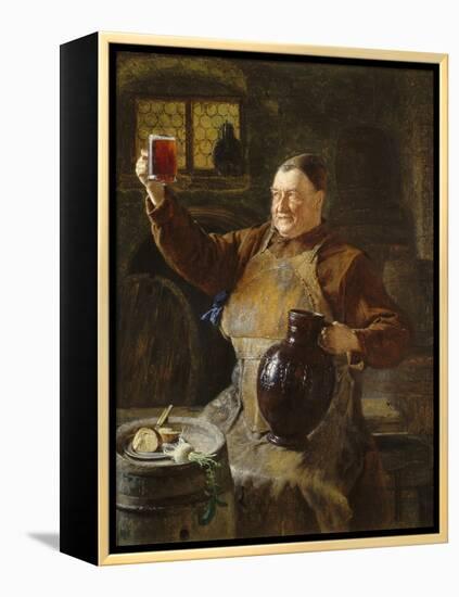 Master Brewer at Mealtime in the Cellar of the Cloister, 1892-Eduard Grützner-Framed Premier Image Canvas