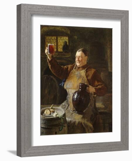 Master Brewer at Mealtime in the Cellar of the Cloister, 1892-Eduard Grützner-Framed Giclee Print