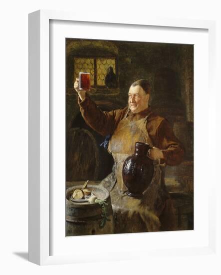 Master Brewer at Mealtime in the Cellar of the Cloister, 1892-Eduard Grützner-Framed Giclee Print