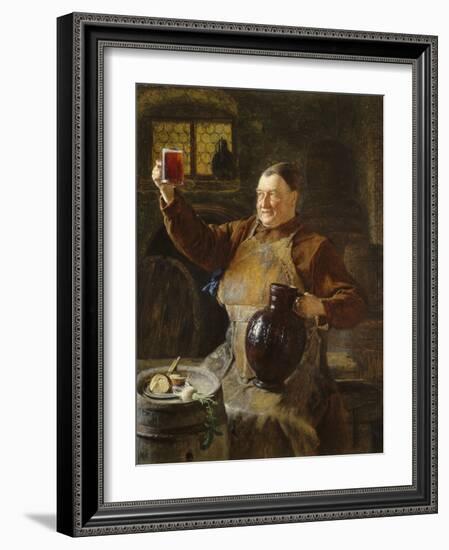 Master Brewer at Mealtime in the Cellar of the Cloister, 1892-Eduard Grützner-Framed Giclee Print