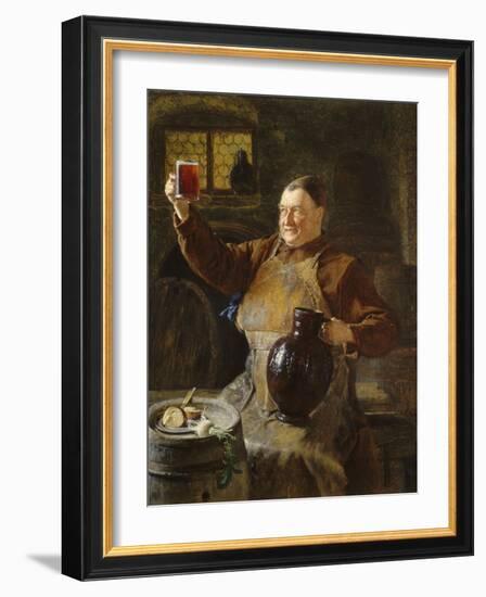 Master Brewer at Mealtime in the Cellar of the Cloister, 1892-Eduard Grützner-Framed Giclee Print