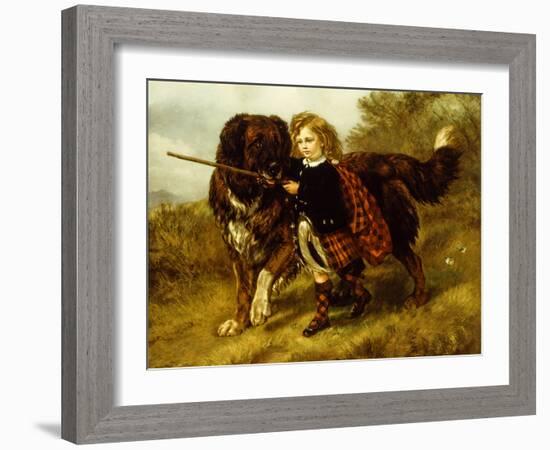 Master Egerton Macdona with his St Bernard Dog, Tell-Samuel John Carter-Framed Giclee Print