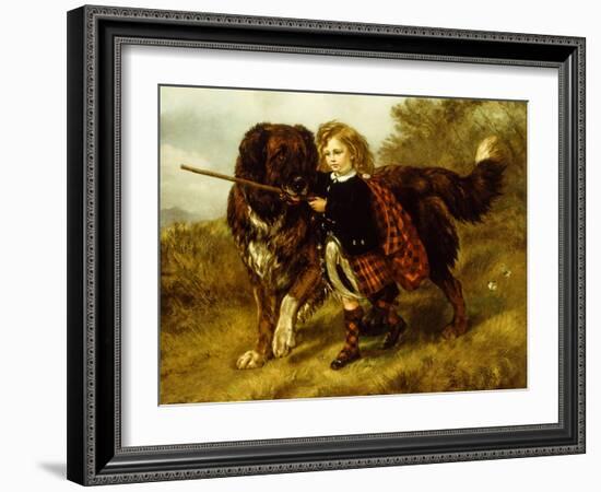 Master Egerton Macdona with his St Bernard Dog, Tell-Samuel John Carter-Framed Giclee Print