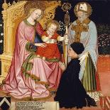 Madonna and Child with the Donor, Pietro de' Lardi, Presented by Saint Nicholas, c.1420-30-Master GZ-Framed Giclee Print