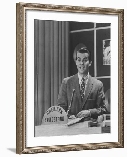 Master of Ceremonies, Dick Clark Presiding over the Teenage Jazz Show-Robert W^ Kelley-Framed Premium Photographic Print