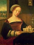 Mary Magdalene Reading (Oil on Panel)-Master of Female Half Lengths-Framed Giclee Print