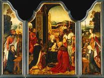 Triptych: Adoration of the Magi, with St. James Presenting the Donor and St. Catherine of…-Master of the Holy Blood-Framed Premier Image Canvas