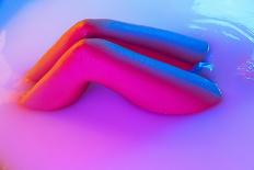 Legs and Belly. close up Female Body in the Milk Bath with Soft White Glowing in Neon Light. Beauty-master1305-Photographic Print