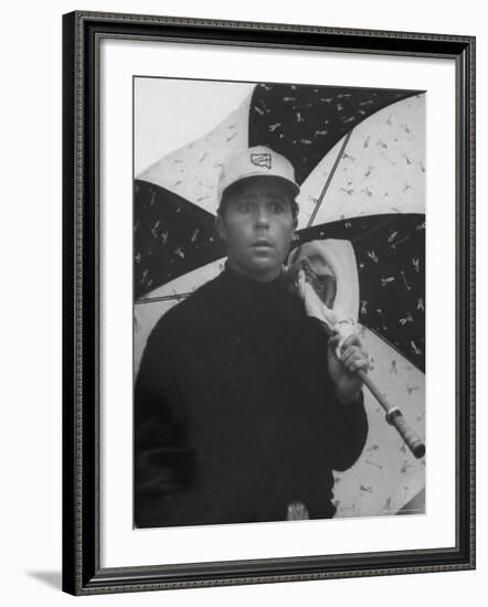 Masters Golf Tournament Winner Gary Player, Waiting for the Rain to Let Up-George Silk-Framed Premium Photographic Print