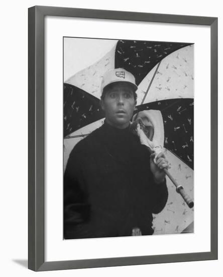 Masters Golf Tournament Winner Gary Player, Waiting for the Rain to Let Up-George Silk-Framed Premium Photographic Print