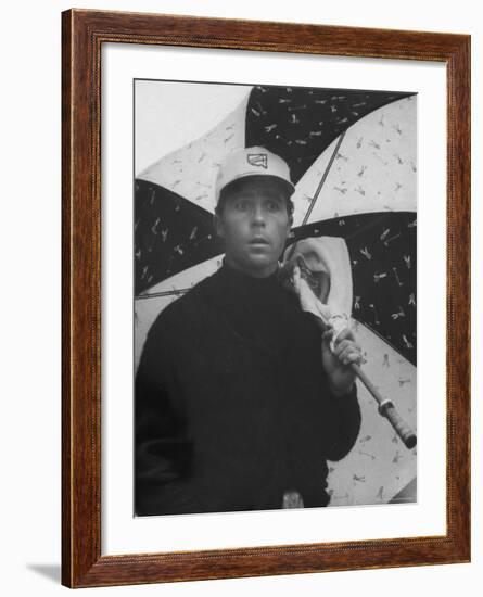 Masters Golf Tournament Winner Gary Player, Waiting for the Rain to Let Up-George Silk-Framed Premium Photographic Print