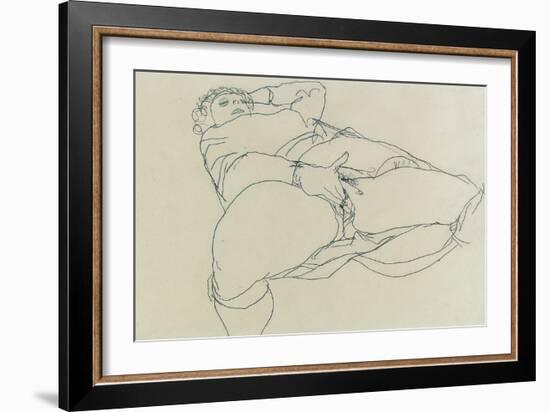 Masturbating Woman with Legs Spread, 1913-Egon Schiele-Framed Giclee Print