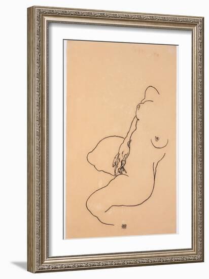 Masturbating Woman Without Head, 1918-Egon Schiele-Framed Giclee Print