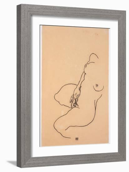 Masturbating Woman Without Head, 1918-Egon Schiele-Framed Giclee Print