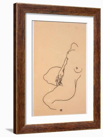 Masturbating Woman Without Head, 1918-Egon Schiele-Framed Giclee Print