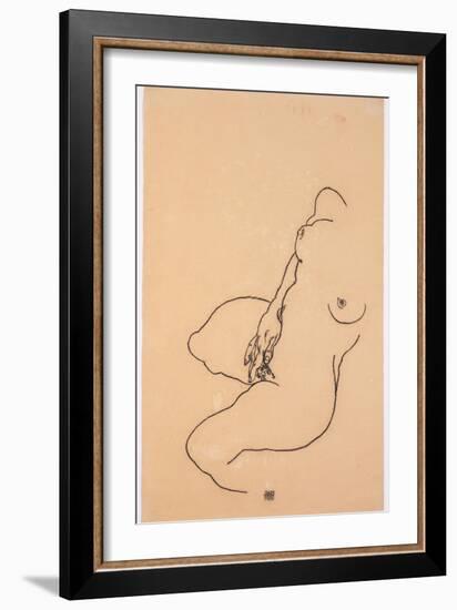 Masturbating Woman Without Head, 1918-Egon Schiele-Framed Giclee Print