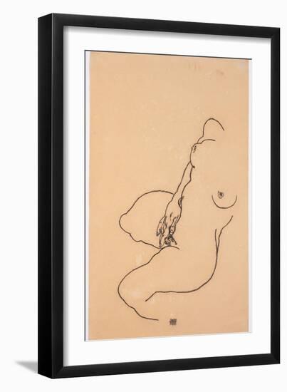 Masturbating Woman Without Head, 1918-Egon Schiele-Framed Giclee Print