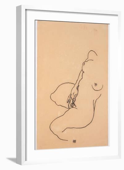 Masturbating Woman Without Head, 1918-Egon Schiele-Framed Giclee Print