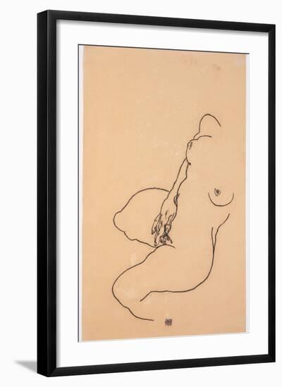 Masturbating Woman Without Head, 1918-Egon Schiele-Framed Giclee Print