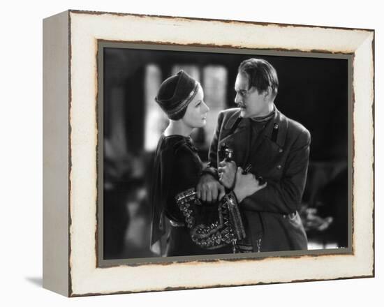 MATA HARI, 1932 directed by GEORGE FITZMAURICE Greta Garbo / Lionel Barrymore (b/w photo)-null-Framed Stretched Canvas