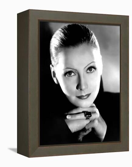 Mata Hari, Greta Garbo, Portrait by Clarence Sinclair Bull, 1931-null-Framed Stretched Canvas