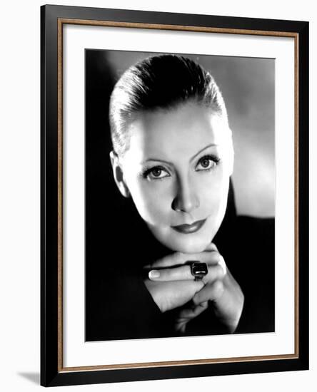 Mata Hari, Greta Garbo, Portrait by Clarence Sinclair Bull, 1931-null-Framed Photo