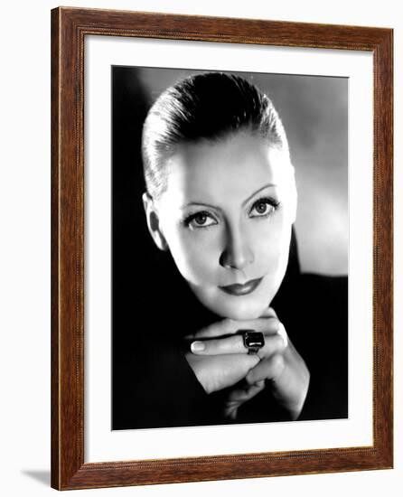 Mata Hari, Greta Garbo, Portrait by Clarence Sinclair Bull, 1931-null-Framed Photo