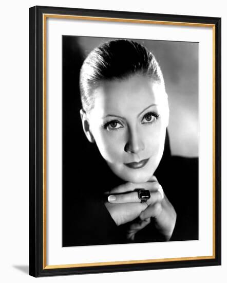 Mata Hari, Greta Garbo, Portrait by Clarence Sinclair Bull, 1931-null-Framed Photo