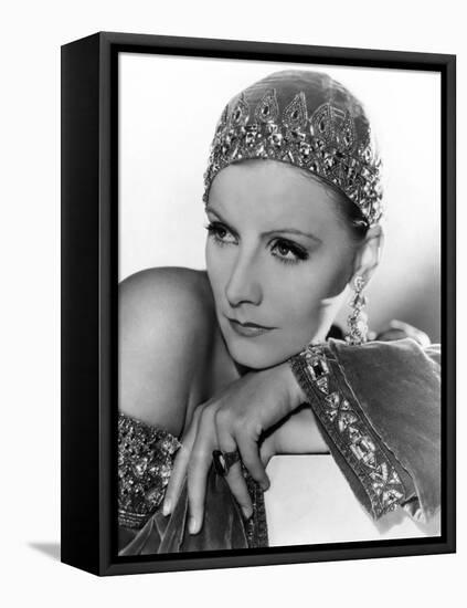 Mata Hari, Greta Garbo, Portrait by Clarence Sinclair Bull, 1931-null-Framed Stretched Canvas