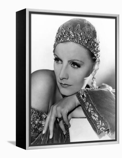 Mata Hari, Greta Garbo, Portrait by Clarence Sinclair Bull, 1931-null-Framed Stretched Canvas