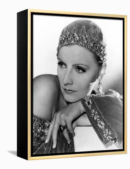 Mata Hari, Greta Garbo, Portrait by Clarence Sinclair Bull, 1931-null-Framed Stretched Canvas