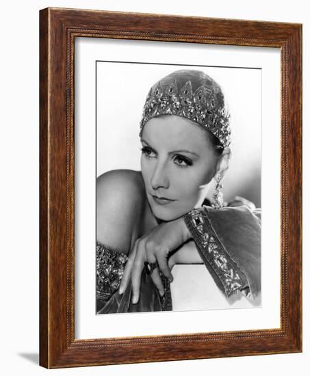 Mata Hari, Greta Garbo, Portrait by Clarence Sinclair Bull, 1931-null-Framed Photo