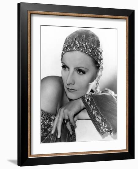 Mata Hari, Greta Garbo, Portrait by Clarence Sinclair Bull, 1931-null-Framed Photo