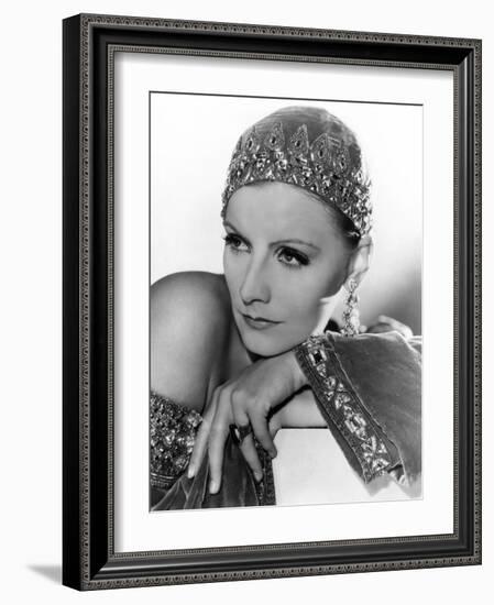 Mata Hari, Greta Garbo, Portrait by Clarence Sinclair Bull, 1931-null-Framed Photo