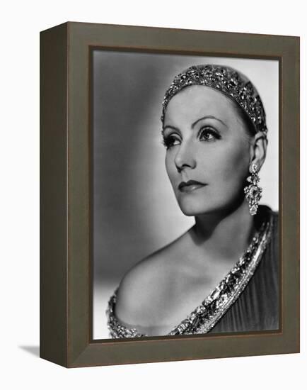 Mata Hari, Greta Garbo, Portrait by Clarence Sinclair Bull, 1931-null-Framed Stretched Canvas