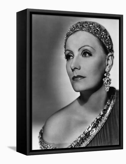 Mata Hari, Greta Garbo, Portrait by Clarence Sinclair Bull, 1931-null-Framed Stretched Canvas