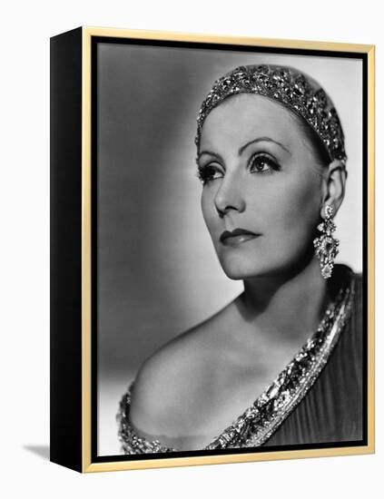 Mata Hari, Greta Garbo, Portrait by Clarence Sinclair Bull, 1931-null-Framed Stretched Canvas