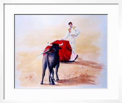 Matador Holds Red Cape Up To Bull Giclee Print Rich Lapenna Art Com