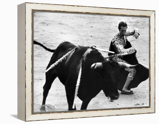 Matador Julian Marin and Bull in the Ring During a Bullfight Celebrating the Fiesta de San Ferman-Tony Linck-Framed Premier Image Canvas