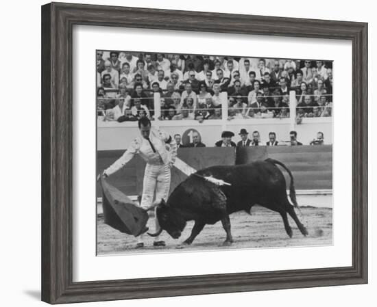 Matador Luis Miguel Dominguin During Bullfight-James Burke-Framed Premium Photographic Print