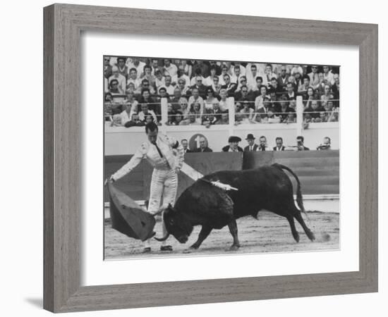 Matador Luis Miguel Dominguin During Bullfight-James Burke-Framed Premium Photographic Print