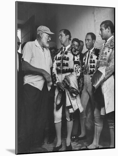 Matador Luis Miguel Dominguin with American Writer Ernest Hemingway-James Burke-Mounted Premium Photographic Print