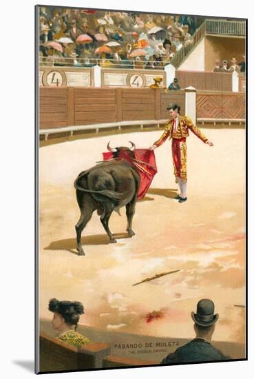 Matador with Muleta-null-Mounted Art Print