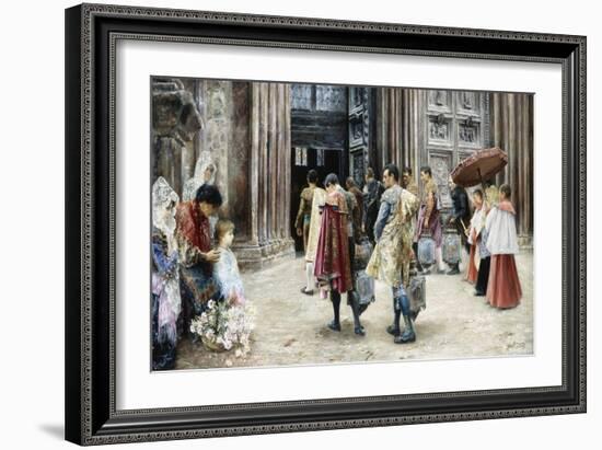 Matadors Entering Church-Jose Gallegos Y Arnosa-Framed Giclee Print