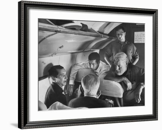 Matadors Luis Miguel Dominguin and Antonio Ordonez, with American Writer Ernest Hemingway-James Burke-Framed Premium Photographic Print