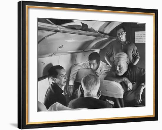 Matadors Luis Miguel Dominguin and Antonio Ordonez, with American Writer Ernest Hemingway-James Burke-Framed Premium Photographic Print