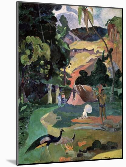 Matamoe (Death, Landscape with Peacock), 1892-Paul Gauguin-Mounted Giclee Print