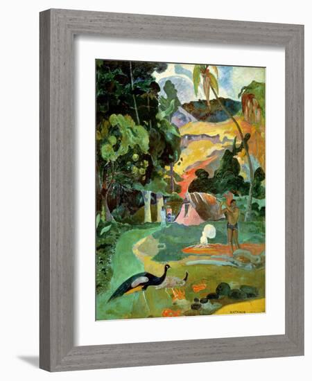 Matamoe Or, Landscape with Peacocks, 1892-Paul Gauguin-Framed Giclee Print