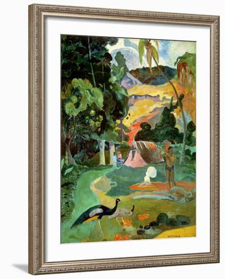 Matamoe Or, Landscape with Peacocks, 1892-Paul Gauguin-Framed Giclee Print